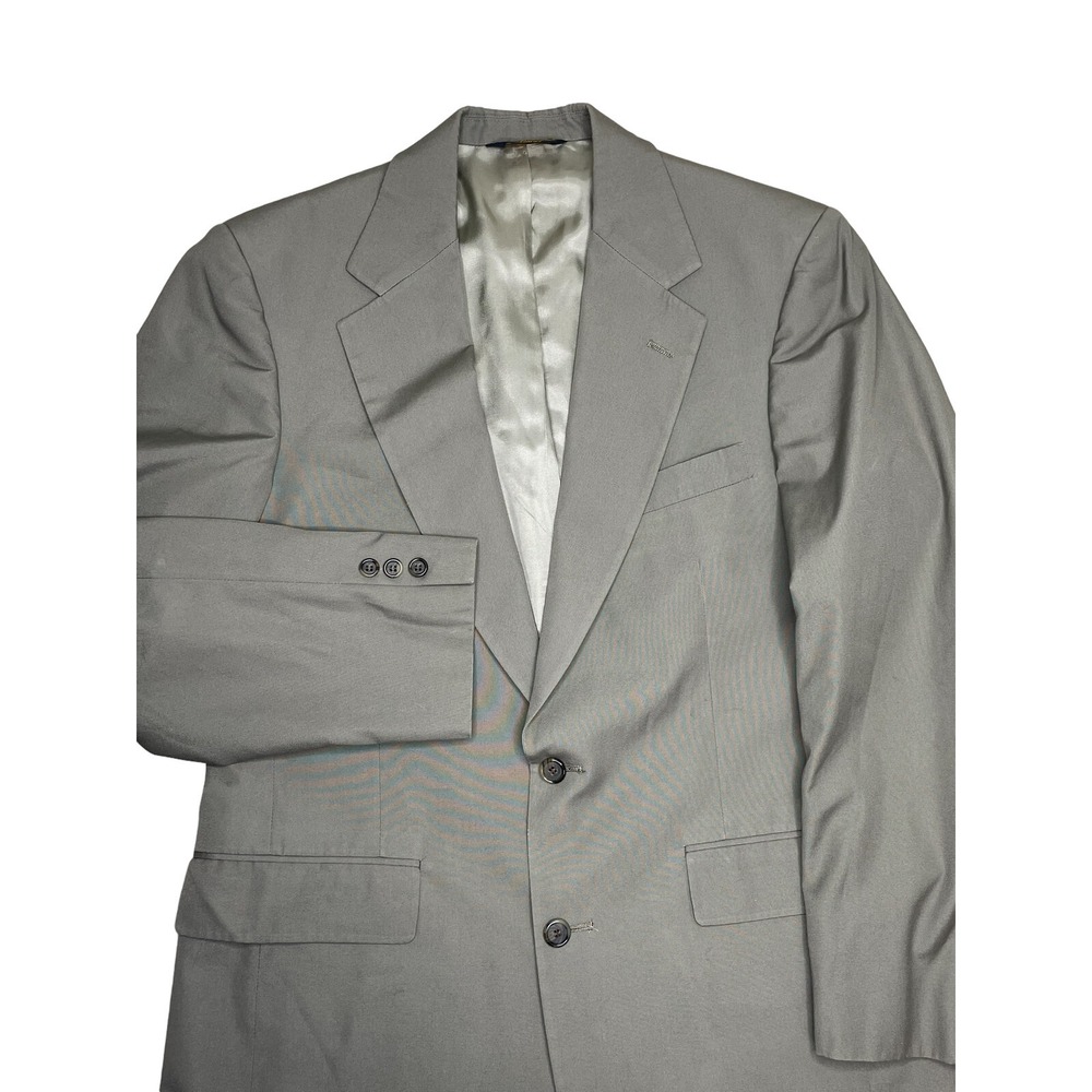 Vintage Brooks Brothers Blazer USA Made Gray Green Wool Two Button Suit Jacket